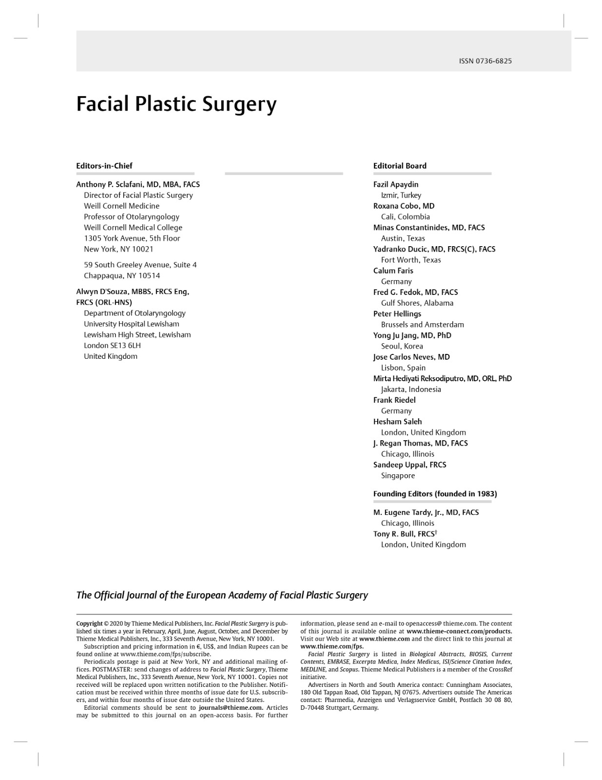 Facial Plastic Surgery Thieme Publisher China