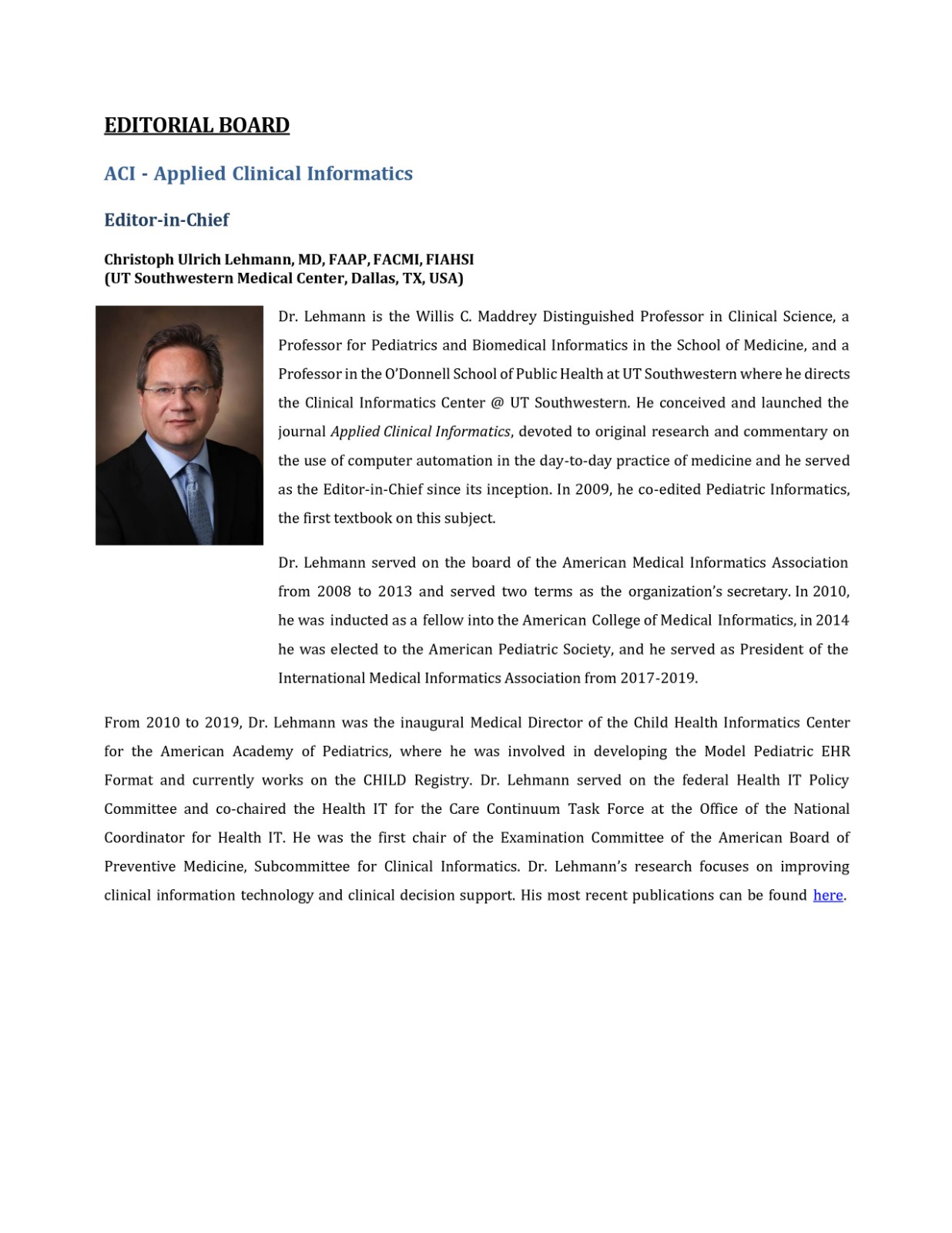 Applied clinical informatics thieme publisher china